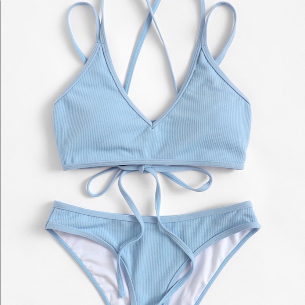 SHEIN Light Blue Bathing Suit